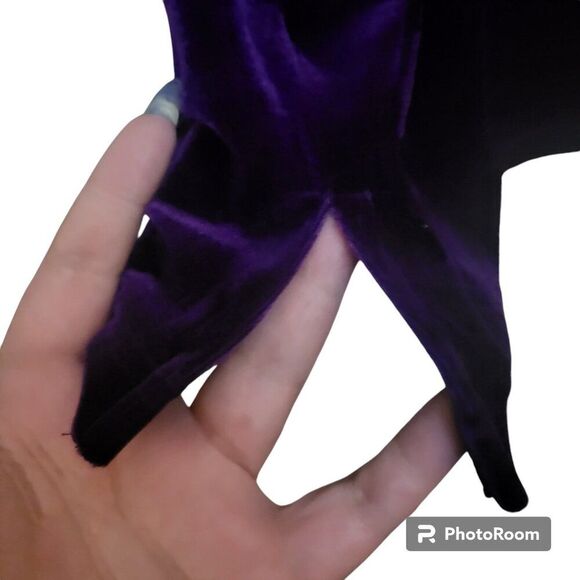 Quacker Factory Rich Purple Velvet/Rhinestones Top - Picture 5 of 8
